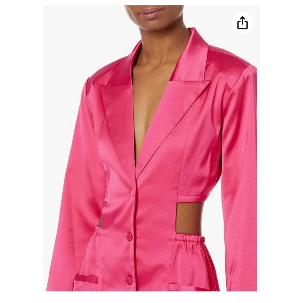 NEW Romeo Hunte x The Drop Hot Pink Cutout Blazer Dress Size L